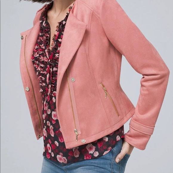 Brand new with tag - Pink faux suede moto jacket and skirt set - Picture 3 of 9